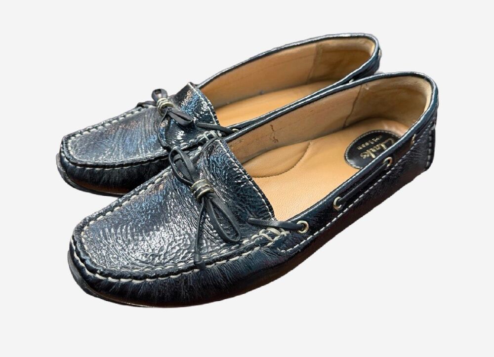 Clark’s Black Leather moccasins Women’s Size 7 Dunbar Racer Driving Moccasins